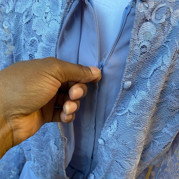 Vintage 70s powder blue gown - Picture 9 of 10